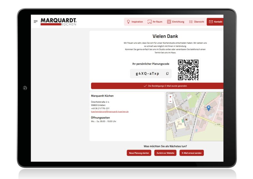 Planung absenden – Ihr Experte meldet sich